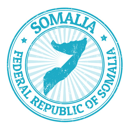 Grunge rubber stamp with the name and map of Somalia, vector illustrationのイラスト素材
