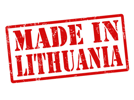 Made in Lithuania grunge rubber stamp on white, vector illustrationのイラスト素材