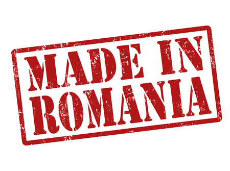 Made in Romania grunge rubber stamp on white, vector illustrationのイラスト素材