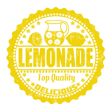 Lemonade grunge rubber stamp on white, vector illustrationのイラスト素材