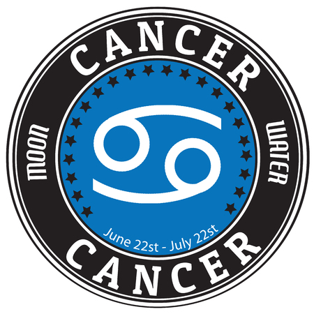 Cancer zodiac astrology label の写真素材