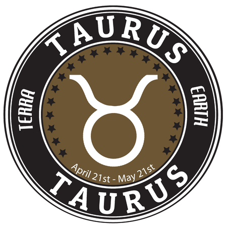 Taurus zodiac astrology label の写真素材