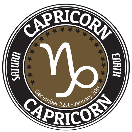 Capricorn zodiac astrology label の写真素材