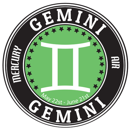 Gemini zodiac astrology labelの写真素材