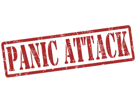 Panic attack grunge rubber stamp on white, vector illustrationのイラスト素材