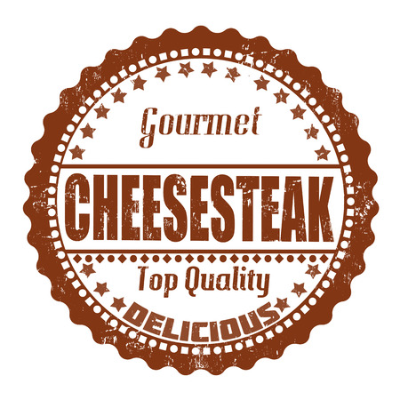 Cheesesteak grunge rubber stamp on white, vector illustrationのイラスト素材