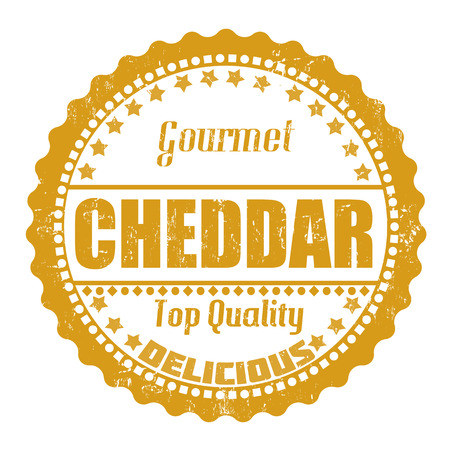 Cheddar grunge rubber stamp on white, vector illustrationのイラスト素材