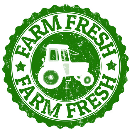 Farm Fresh grunge rubber stamp on white, vector illustrationのイラスト素材