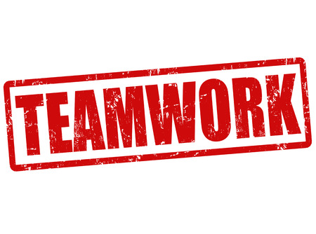 Teamwork grunge rubber stamp on white, vector illustrationのイラスト素材