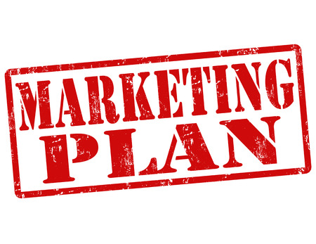 Marketing plan grunge rubber stamp on white, vector illustrationのイラスト素材
