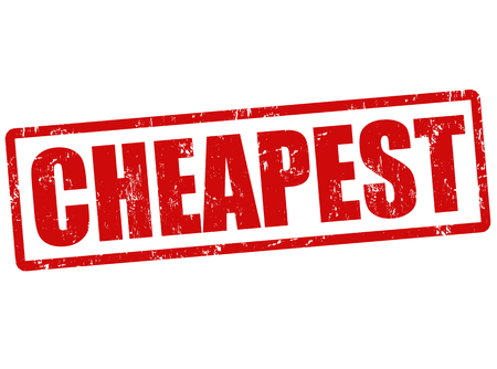 Cheapest grunge rubber stamp on white, vector illustrationのイラスト素材