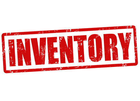 Inventory grunge rubber stamp on white, vector illustrationのイラスト素材