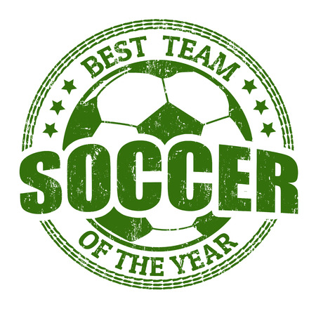 Soccer grunge rubber stamp on white, vector illustrationのイラスト素材