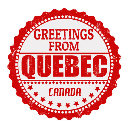 Label or  rubber stamp with text Greetings from Quebec, vector illustrationのイラスト素材