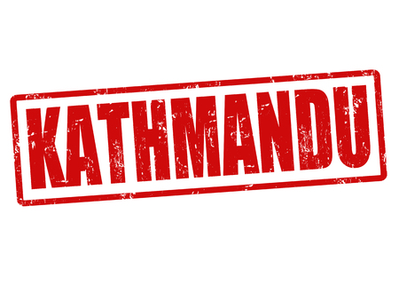 Kathmandu grunge rubber stamp on white, vector illustrationのイラスト素材