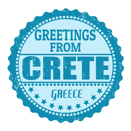 Label or  rubber stamp with text Greetings from Crete, vector illustrationのイラスト素材