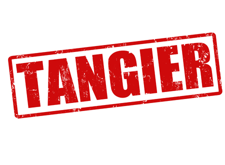 Tangier grunge rubber stamp on white, vector illustrationのイラスト素材