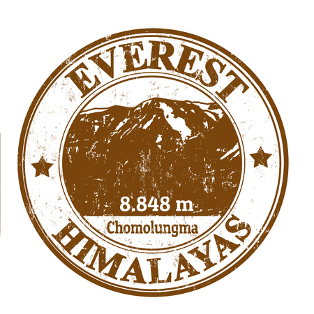 Grunge rubber stamp with the Mount Everest, vector illustrationのイラスト素材