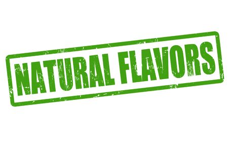 Natural flavors grunge rubber stamp on white, vector illustrationのイラスト素材