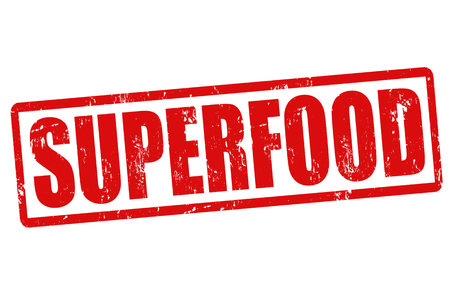 Superfood grunge rubber stamp on white, vector illustrationのイラスト素材