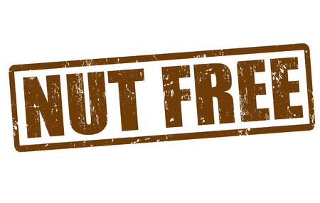 Nut free grunge rubber stamp on white, vector illustrationのイラスト素材