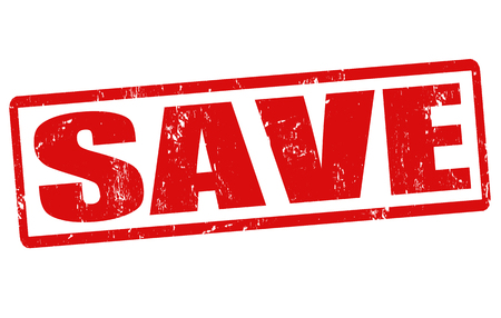 Save grunge rubber stamp on white, vector illustrationのイラスト素材