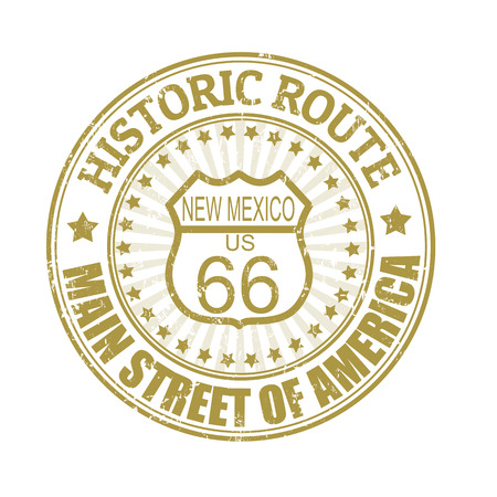 Grunge rubber stamp with text Historic Route 66, New Mexico, vector illustrationのイラスト素材