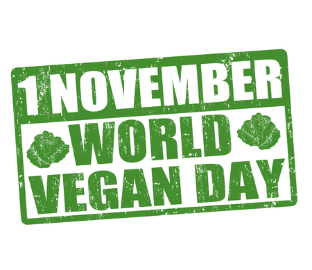 World vegan day grunge rubber stamp, vector illustrationのイラスト素材