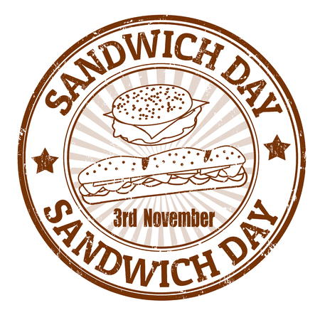 Grunge rubber stamp with the text Sandwich Day written inside, vector illustrationのイラスト素材