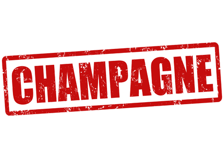 Champagne grunge rubber stamp on white, vector illustrationのイラスト素材