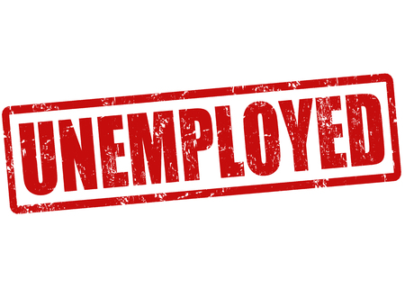 Unemployed grunge rubber stamp on white, vector illustrationのイラスト素材