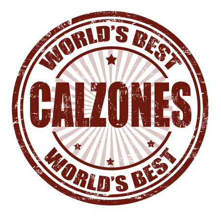 Grunge rubber stamp with the word Calzones written inside the stampのイラスト素材