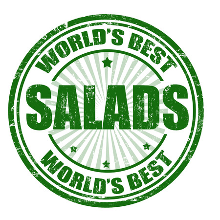 Grunge rubber stamp with the word Salads written inside the stampのイラスト素材