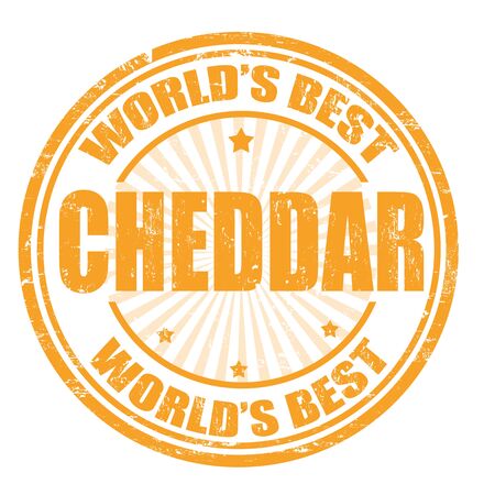 Grunge rubber stamp with the word Cheddar written inside the stampのイラスト素材