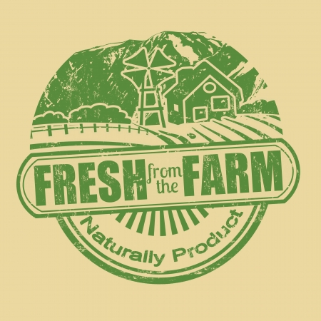 Fresh from the farm product grunge rubber stamp, vector illustrationのイラスト素材