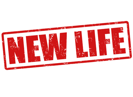 New life grunge rubber stamp on white, vector illustrationのイラスト素材