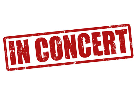 In concert grunge rubber stamp on white, vector illustrationのイラスト素材