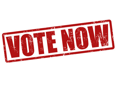 Vote now grunge rubber stamp on white, vector illustrationのイラスト素材