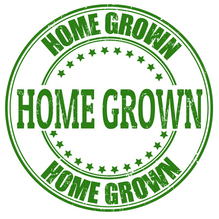 Home Grown grunge rubber stamp on white, vector illustrationのイラスト素材