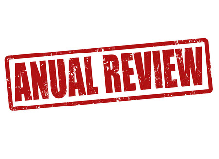 Anual review grunge rubber stamp on white, vector illustrationのイラスト素材