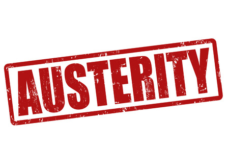 Austerity grunge rubber stamp on white, vector illustrationのイラスト素材