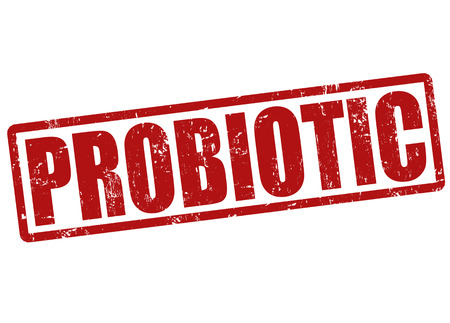 Probiotic grunge rubber stamp on white, vector illustrationのイラスト素材