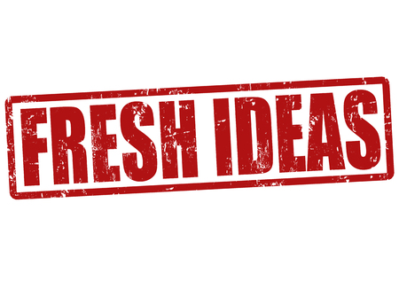 Fresh ideas grunge rubber stamp on white, vector illustrationのイラスト素材