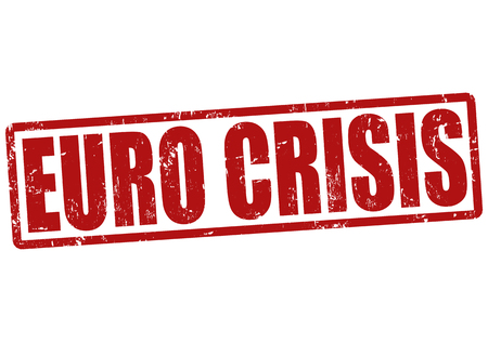 Euro crisis grunge rubber stamp on white, vector illustrationのイラスト素材