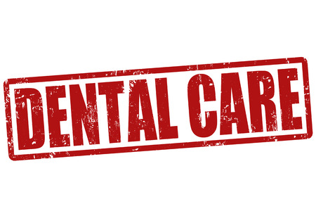 Dental care grunge rubber stamp on white, vector illustrationのイラスト素材