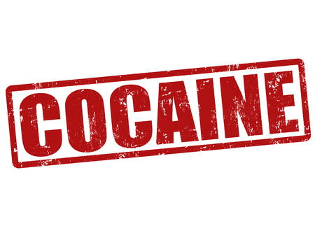 Cocaine grunge rubber stamp on white, vector illustrationのイラスト素材