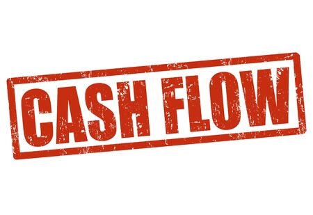 Cash flow grunge rubber stamp on white, vector illustrationのイラスト素材