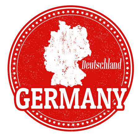 Vintage stamp with world Germany written inside and map of Germany, vector illustrationのイラスト素材