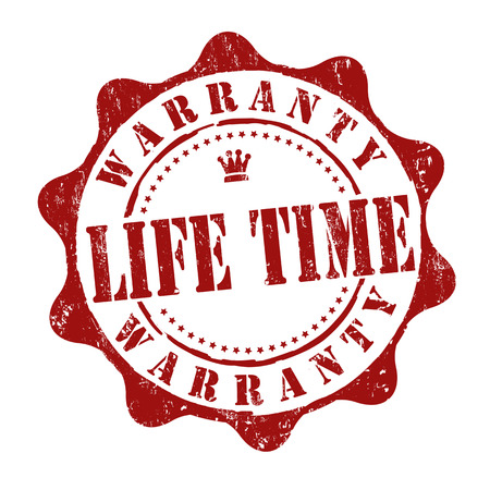 Lifetime warranty grunge rubber stamp on white, vector illustrationのイラスト素材