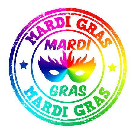 Grunge rubber stamp with the text Mardi Gras written inside, vector illustrationのイラスト素材
